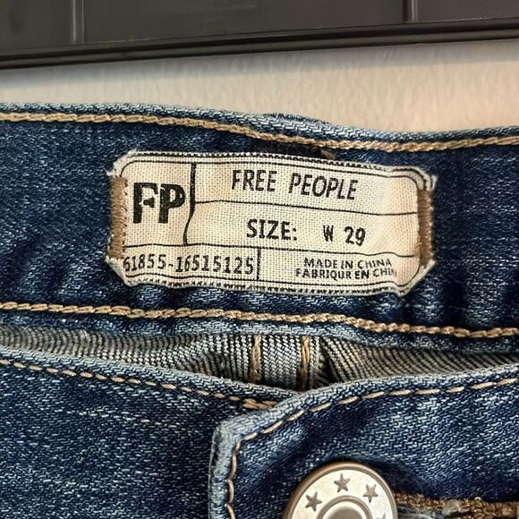 Free People Blue Straight Leg Jeans Classic Style - Picture 2 of 6